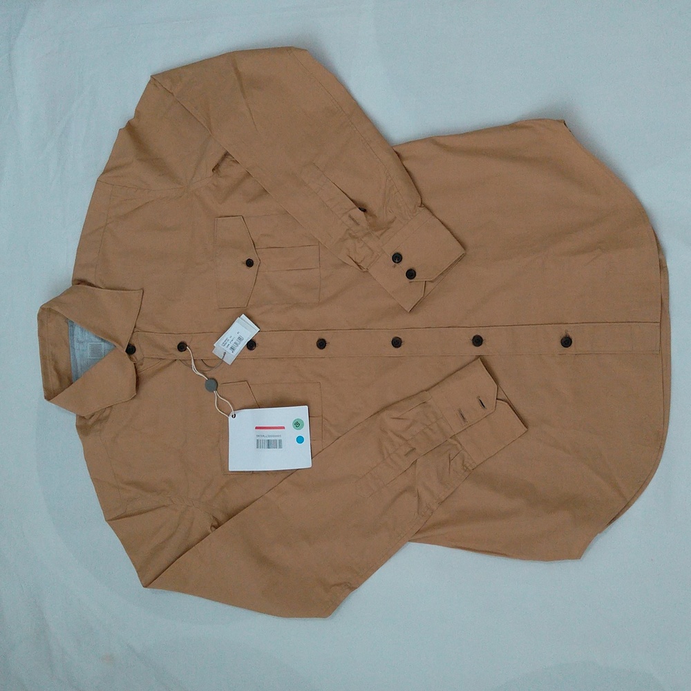 Eleventh platinum men's slim fit button up long sleeve tan Western shirt